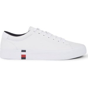 Tommy Hilfiger Modern Vulc Corporate Sneakers - Leren Sneaker - Heren - Wit - Maat 45