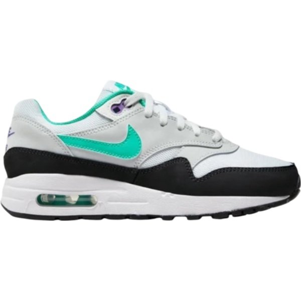 Nike Air Max 1 GS Junior Sneakers - Wit/Groen/Paars - Maat 39 - Casual - Kinderschoenen