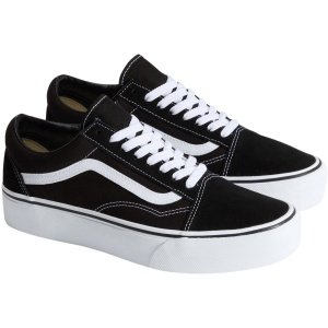 Vans Old Skool Sneakers - Unisex - Platform - Zwart/Wit - Maat 39